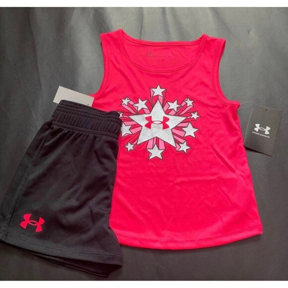 NWT Under Armour Glitter Athletic Set Girls Size 5 - Picture 1 of 3